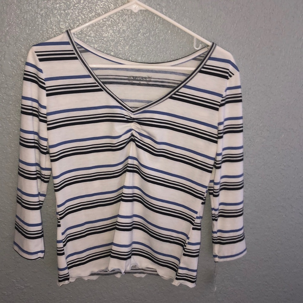 A long sleeve striped shirt